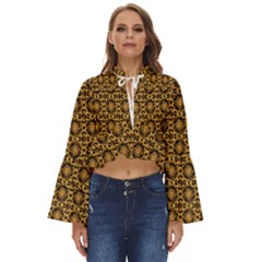 Cat Head Caleidoscope Boho Long Bell Sleeve Top by ConteMonfrey