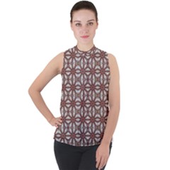 Spain Vibes Mock Neck Chiffon Sleeveless Top by ConteMonfrey