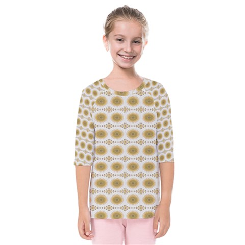 Abstract Petals Kids  Quarter Sleeve Raglan Tee by ConteMonfrey