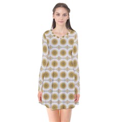 Abstract Petals Long Sleeve V-neck Flare Dress by ConteMonfrey