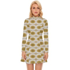 Abstract Petals Long Sleeve Velour Longline Dress by ConteMonfrey