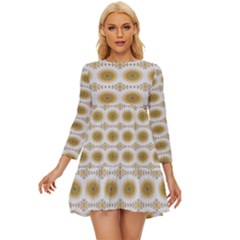 Abstract Petals Long Sleeve Babydoll Dress by ConteMonfrey