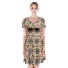 Abstract Dance Short Sleeve V-neck Flare Dress by ConteMonfrey