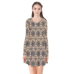 Abstract Dance Long Sleeve V-neck Flare Dress by ConteMonfrey