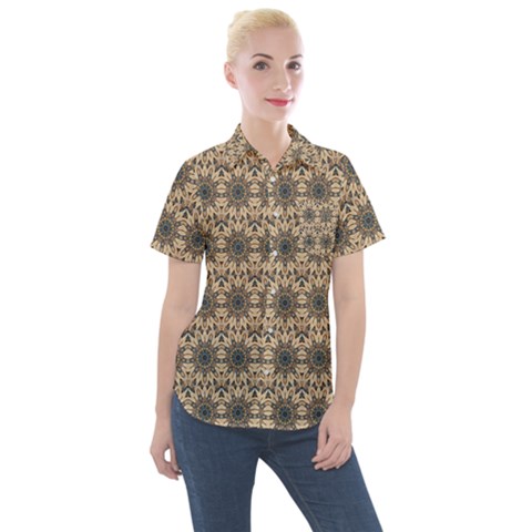 Abstract Dance Women s Short Sleeve Pocket Shirt by ConteMonfrey