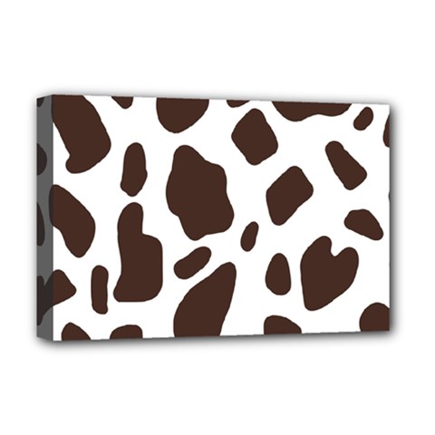 Cow Spots Brown White Deluxe Canvas 18  X 12  (stretched) by ConteMonfrey