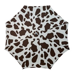 Cow Spots Brown White Golf Umbrellas by ConteMonfrey