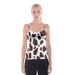 Cow Spots Brown White Spaghetti Strap Top by ConteMonfrey