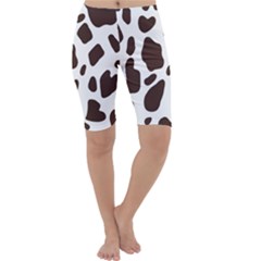 Cow Spots Brown White Cropped Leggings  by ConteMonfrey