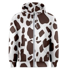 Cow Spots Brown White Men s Zipper Hoodie by ConteMonfrey