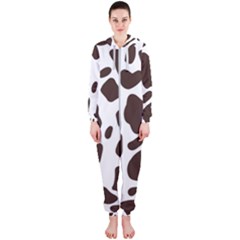 Cow Spots Brown White Hooded Jumpsuit (ladies) by ConteMonfrey