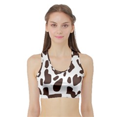 Cow Spots Brown White Sports Bra With Border by ConteMonfrey