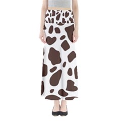 Cow Spots Brown White Full Length Maxi Skirt by ConteMonfrey