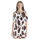 Cow spots brown white Shoulder Cutout Velvet One Piece View1