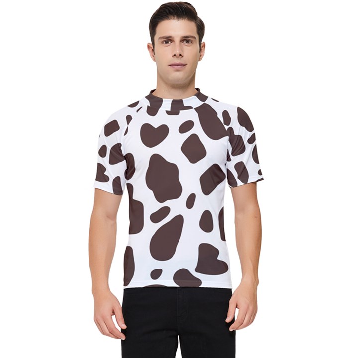 Cow spots brown white Men s Short Sleeve Rash Guard