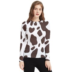 Cow Spots Brown White Women s Long Sleeve Rash Guard by ConteMonfrey