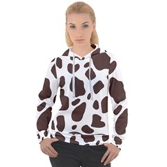 Cow Spots Brown White Women s Overhead Hoodie by ConteMonfrey