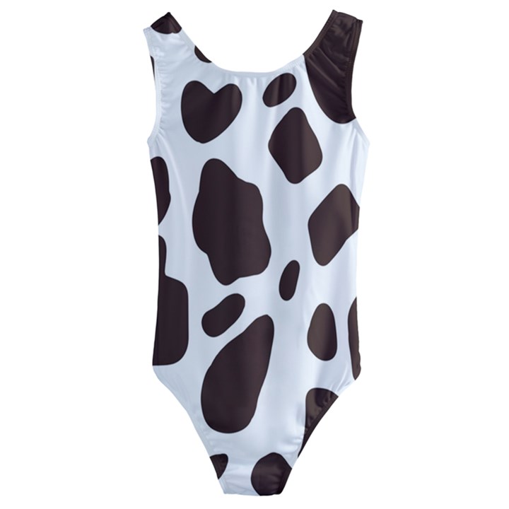 Cow spots brown white Kids  Cut-Out Back One Piece Swimsuit