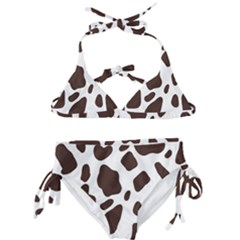 Cow Spots Brown White Kids  Classic Bikini Set by ConteMonfrey