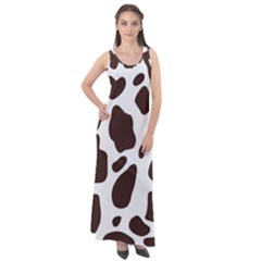 Cow Spots Brown White Sleeveless Velour Maxi Dress by ConteMonfrey