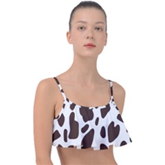 Cow Spots Brown White Frill Bikini Top by ConteMonfrey