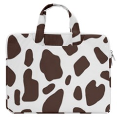 Cow Spots Brown White Macbook Pro 13  Double Pocket Laptop Bag by ConteMonfrey