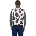 Cow spots brown white Men s Short Button Up Puffer Vest	 View4