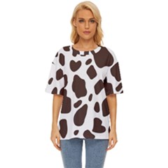 Cow Spots Brown White Oversized Basic Tee by ConteMonfrey