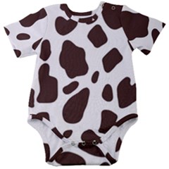 Cow Spots Brown White Baby Short Sleeve Onesie Bodysuit by ConteMonfrey