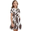 Cow spots brown white Kids  Bow Tie Puff Sleeve Dress View2