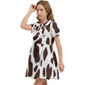 Cow spots brown white Kids  Bow Tie Puff Sleeve Dress View3