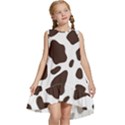 Cow spots brown white Kids  Frill Swing Dress View1