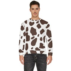 Cow Spots Brown White Men s Fleece Sweatshirt by ConteMonfrey