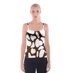 Brown White Cow Spaghetti Strap Top by ConteMonfrey