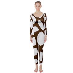 Brown White Cow Long Sleeve Catsuit by ConteMonfrey