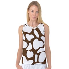 Brown White Cow Women s Basketball Tank Top by ConteMonfrey