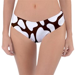 Brown White Cow Reversible Classic Bikini Bottoms by ConteMonfrey