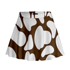 Brown White Cow Mini Flare Skirt by ConteMonfrey