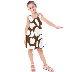 Brown White Cow Kids  Sleeveless Dress by ConteMonfrey