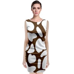 Brown White Cow Sleeveless Velvet Midi Dress by ConteMonfrey