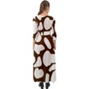 Brown white cow Button Up Boho Maxi Dress View2