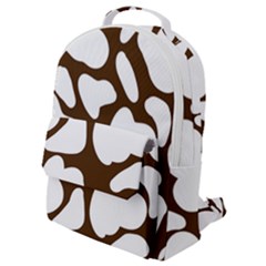 Brown White Cow Flap Pocket Backpack (small)