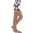 Brown white cow Kids  Lightweight Velour Yoga Shorts View3