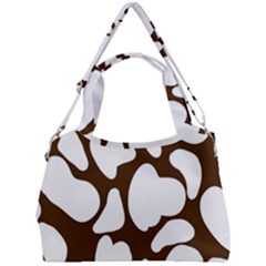 Brown White Cow Double Compartment Shoulder Bag by ConteMonfrey