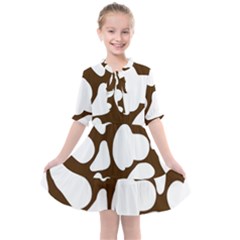 Brown White Cow Kids  All Frills Chiffon Dress by ConteMonfrey