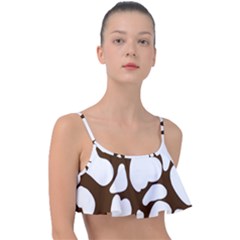 Brown White Cow Frill Bikini Top by ConteMonfrey