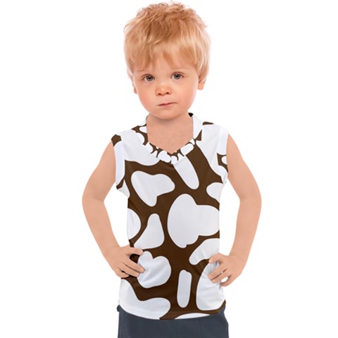 Brown White Cow Kids  Sport Tank Top by ConteMonfrey