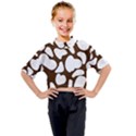 Brown white cow Kids Mock Neck Tee View1