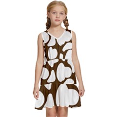 Brown White Cow Kids  Sleeveless Tiered Mini Dress by ConteMonfrey