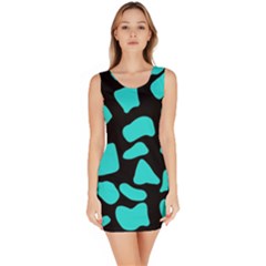 Blue Neon Cow Background   Bodycon Dress by ConteMonfrey